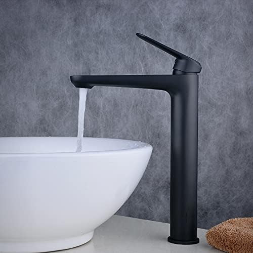 Contemporary Black Single Handle One Hole Bathroom Vessel Sink Faucet Commercial, Lavatory Vanity Ve | Amazon (US)