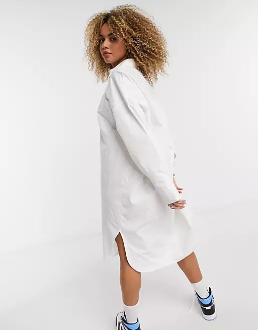 COLLUSION oversize midi shirt dress in white | ASOS (Global)