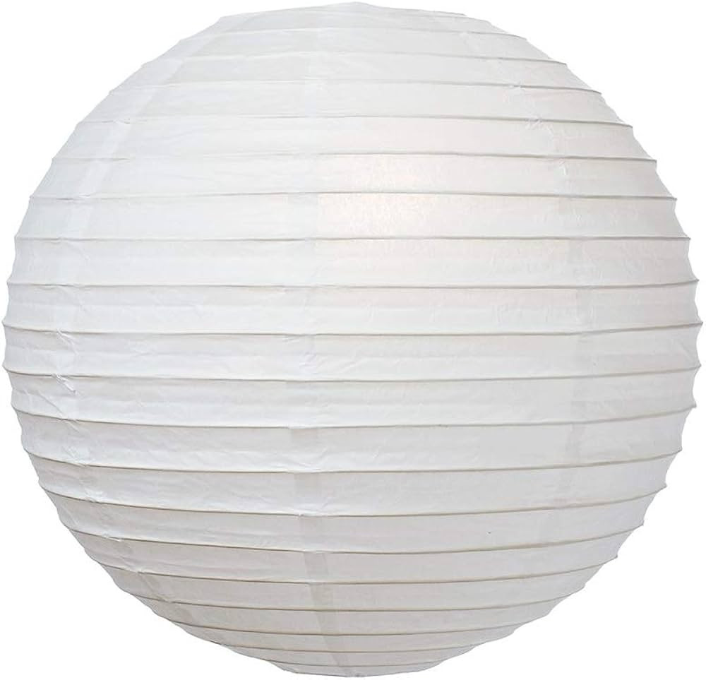 Luna Bazaar Premium Decorative Paper Lantern - (Single, 10-Inch, Perfect White, Parallel Ribbing)... | Amazon (US)