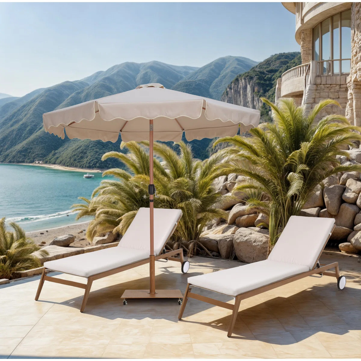 Escape from the sun's rays when you're basking beneath this fabric with piping and aluminum patio... | Wayfair North America
