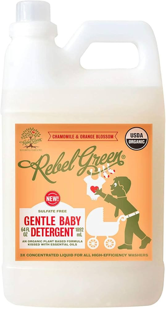 Rebel Green Natural Baby Laundry Detergent, Certified Organic and Hypoallergenic Liquid Laundry S... | Amazon (US)