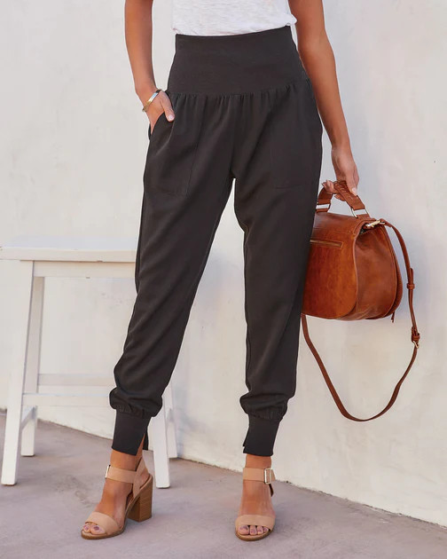 Hot And Bothered Pocketed Cotton Joggers - Black | VICI