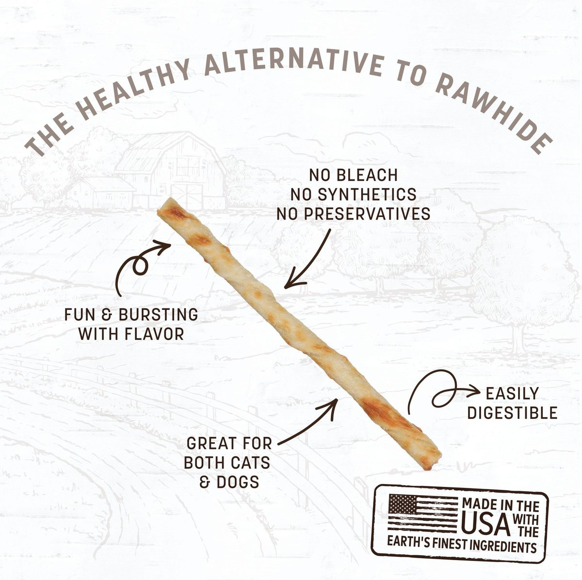Earth Animal No-Hide Stix Long Lasting Natural Rawhide Alternative Salmon Recipe Chew Dog & Cat T... | Chewy.com