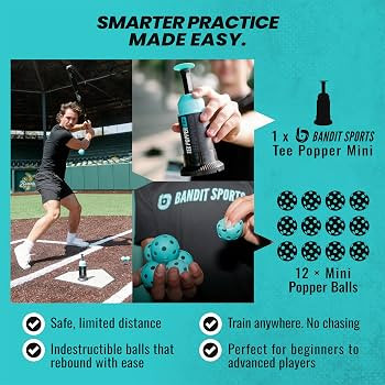 Bandit Sports Baseball Training Mini Tee Popper, Hitting Tee for Perfect Swings, Batting Machine ... | Amazon (US)