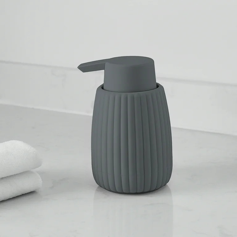 Mainstays Rubberized Plastic Ribbed Soap Pump, Grey | Walmart (US)