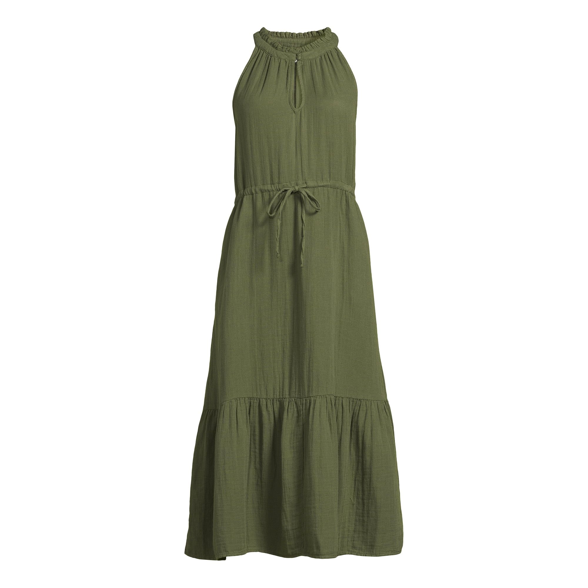 Time and Tru Women's and Women's Plus Midi Double Cloth Dress XS-4X | Walmart (US)