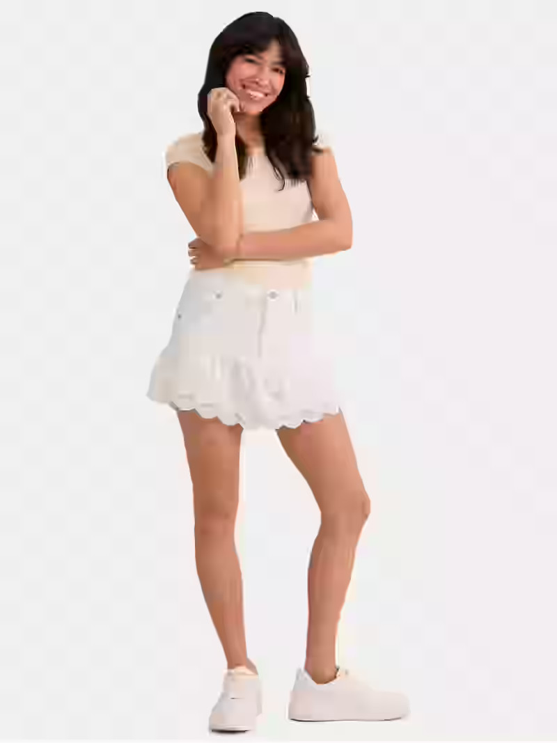 Madden NYC Women's Eyelet Trim Denim Skirt, Sizes XXS-XXL | Walmart (US)