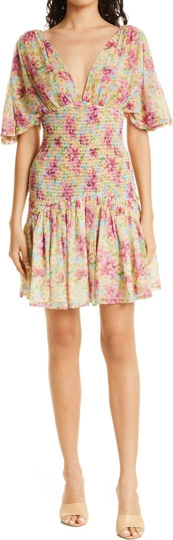 byTiMo Floral Smocked Chiffon Dress | Nordstrom | Nordstrom