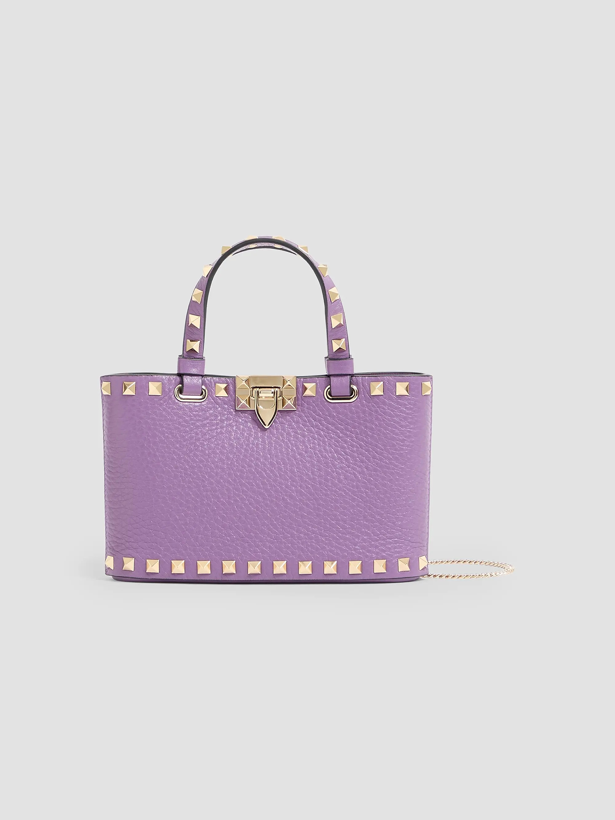 Valentino Garavani Rockstud Top Handle Bag in Grainy Calfskin | Saks Fifth Avenue | Saks Fifth Avenue