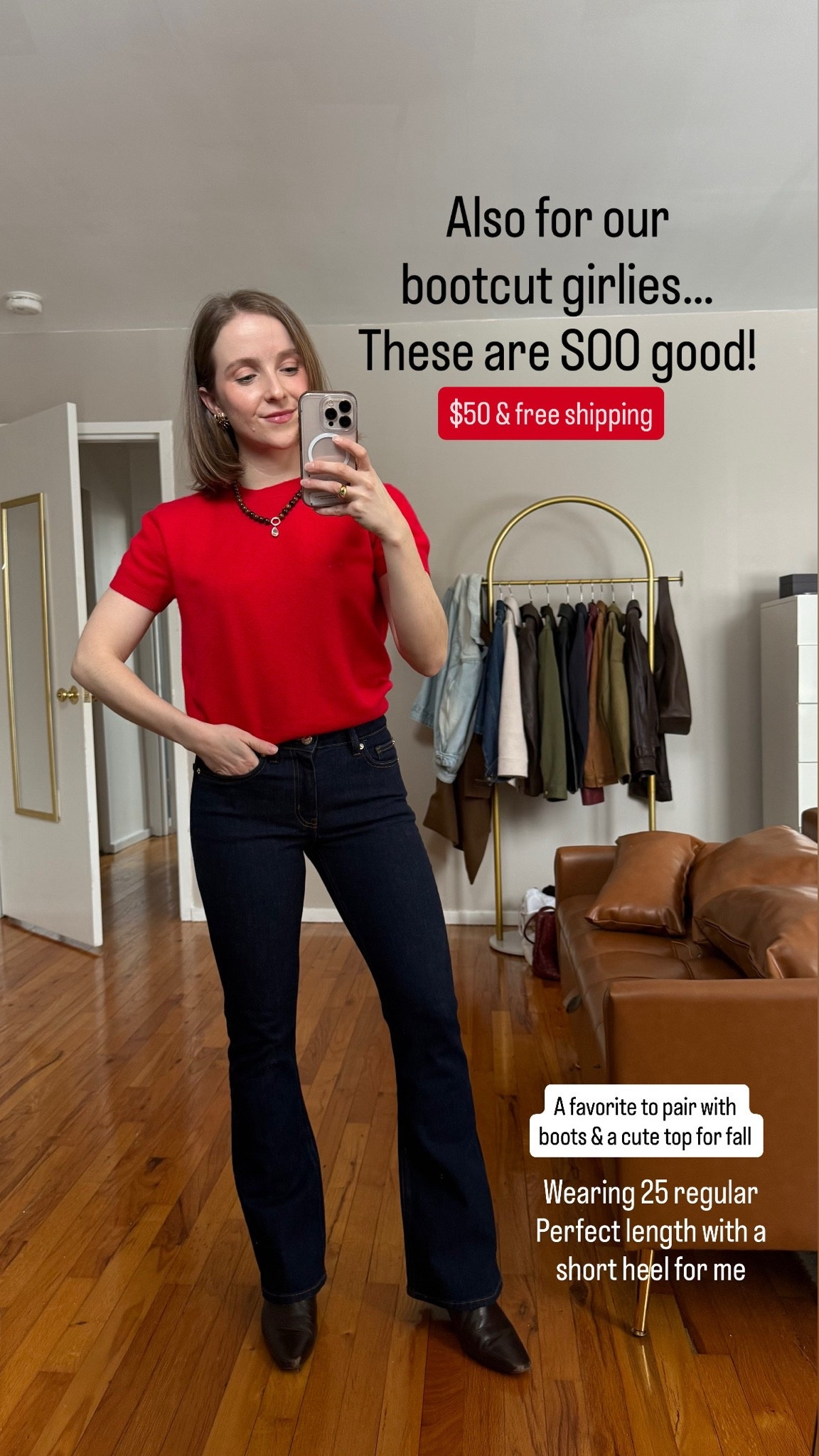 Quince flare botocut jeans $50 & free shipping wearing 25 regular (30 inch inseam) I’m 5ft 2 117 lbs. these are perfect with a short heel for me. Small cashmere tee.

#LTKPetite #LTKSaleAlert