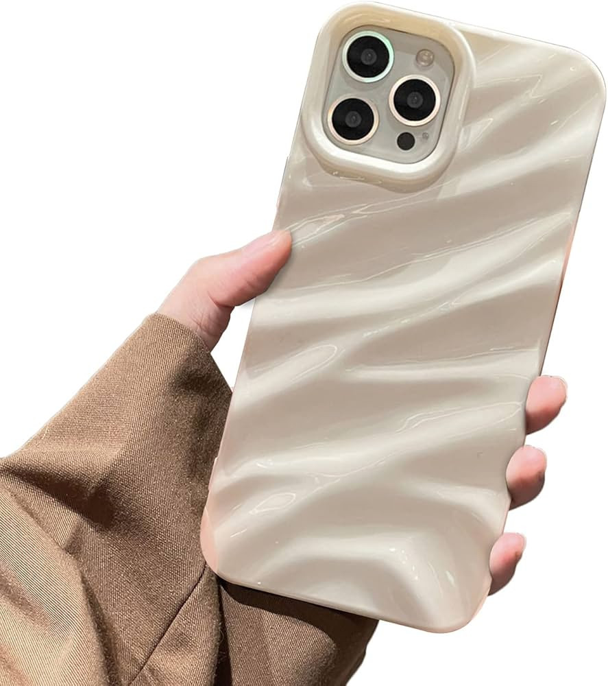 Sayoaho Water Ripple Pattern Compatible for iPhone 13 Pro Max Phone Case,Cute Luxury Wave Shape C... | Amazon (US)