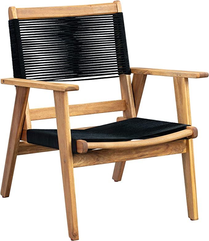 Patio Sense Kingsmen Armchair | Natural Finish | Midcentury Modern Wooden Sofa Chair for Living R... | Amazon (US)
