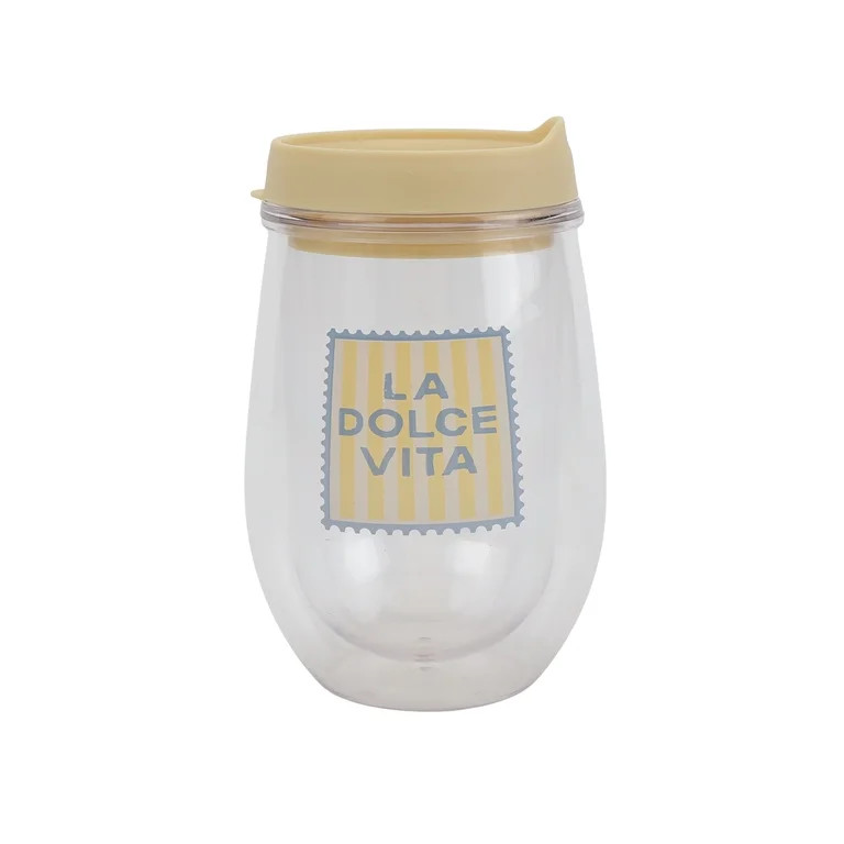 Just Feed Me by Jessie James Decker 2-Pack 12oz Printed Wine Tumbler Set, Dolce Vita and Cherry | Walmart (US)