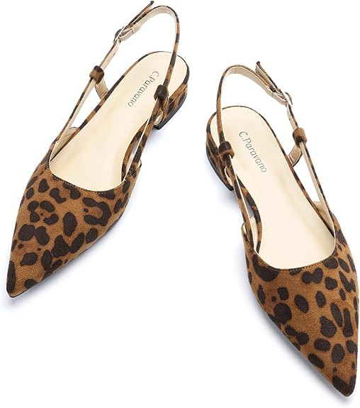 C.Paravano Women's Slingback Flats Pointed Toe Slingback Flats for Women Slingback Sandals Adjust... | Amazon (US)