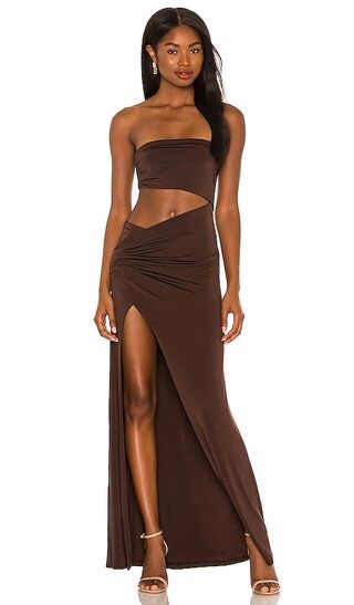 Lotte Gown in Chocolate Brown | Revolve Clothing (Global)