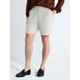 Free Assembly Men's Linen Blend Pleated Shorts, 7.75" Inseam Sizes 30-40 | Walmart (US)