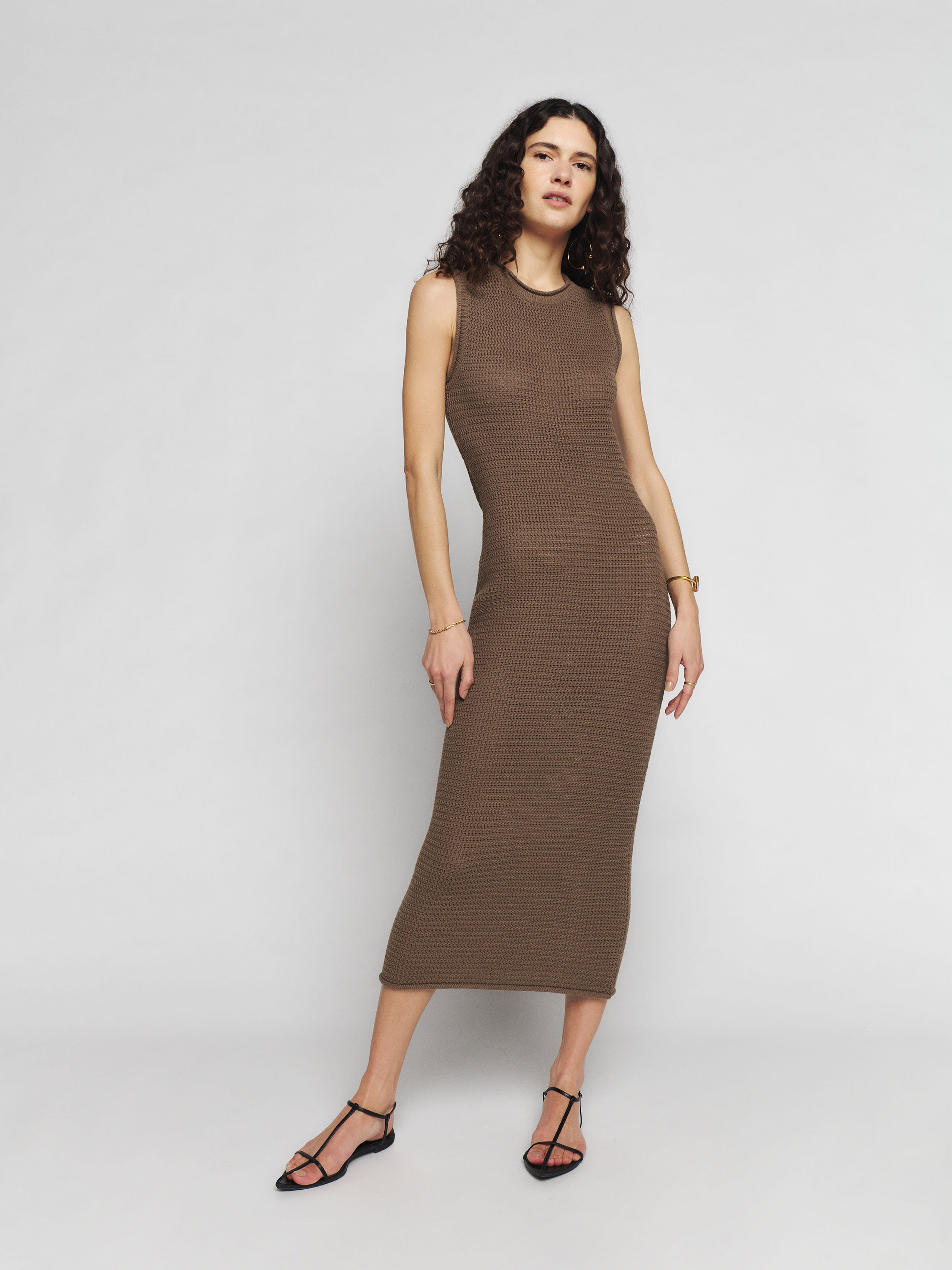 Nolan Open Knit Sweater Dress | Reformation (Global)