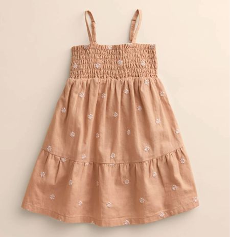 Embroidered muted peach girls dress on sale for only $16! Little co by Lauren Conrad. Perfect family photos girls dress! Love the color 

#LTKFindsUnder50 #LTKKids #LTKSaleAlert