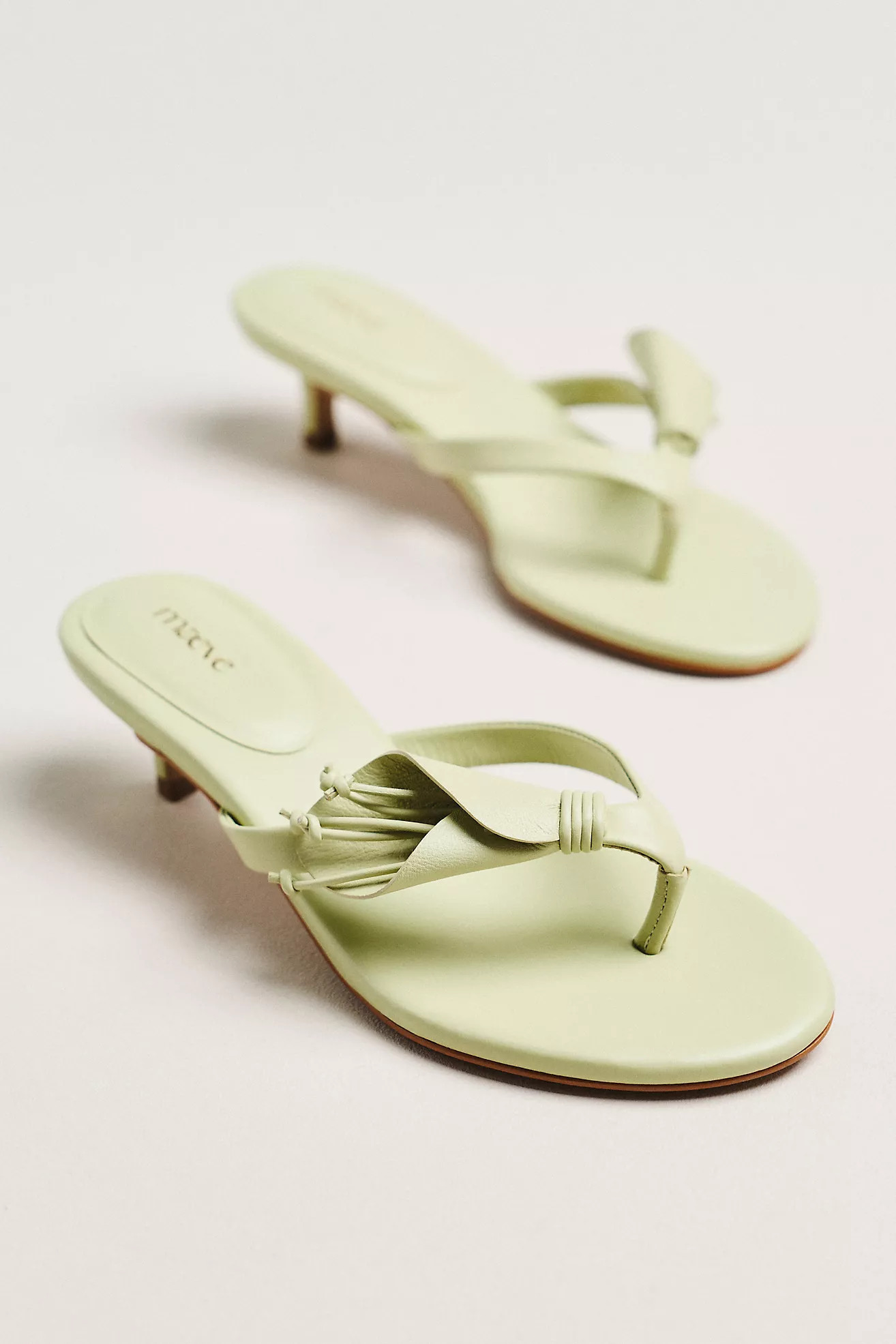 Maeve Flower Kitten Heel Thong Sandals | Anthropologie (US)