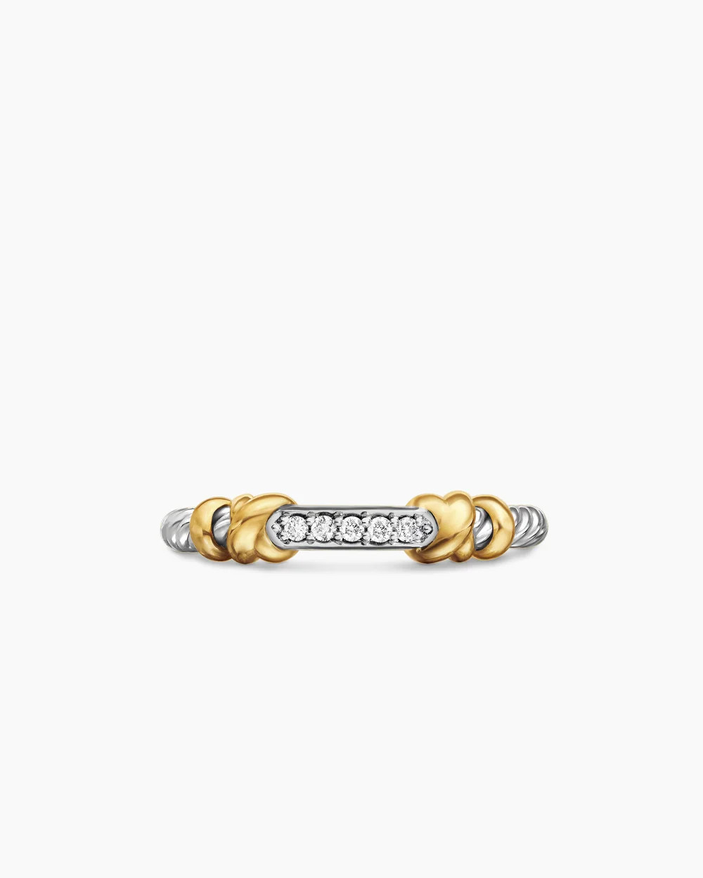 David Yurman | Petite Helena Wrap Band Ring in Sterling Silver with 18K Yellow Gold and Diamonds,... | David Yurman