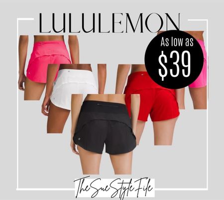 Lululemon shorts sale. Fitness, athleisure. Daily sale. Daily deal. Shorts sale. Spring fashion. Spring fashion. 

Follow my shop @thesuestylefile on the @shop.LTK app to shop this post and get my exclusive app-only content!

#liketkit #LTKVideo #LTKmidsize #LTKsalealert
@shop.ltk
https://liketk.it/4Eote

#LTKsalealert #LTKmidsize #LTKVideo