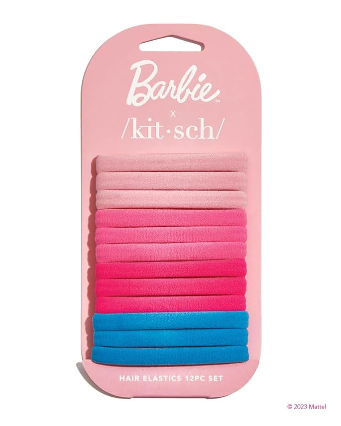 Barbie x Kitsch Recycled Nylon Hair Ties | No Damage Hair Elastics | Hair Bands | Ponytail Holder... | Amazon (US)