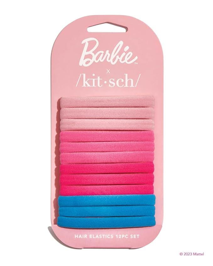 Barbie x Kitsch Recycled Nylon Hair Ties | No Damage Hair Elastics | Hair Bands | Ponytail Holder... | Amazon (US)