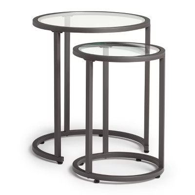 20" Camber Modern Glass Round Nesting Table - Studio Designs | Target