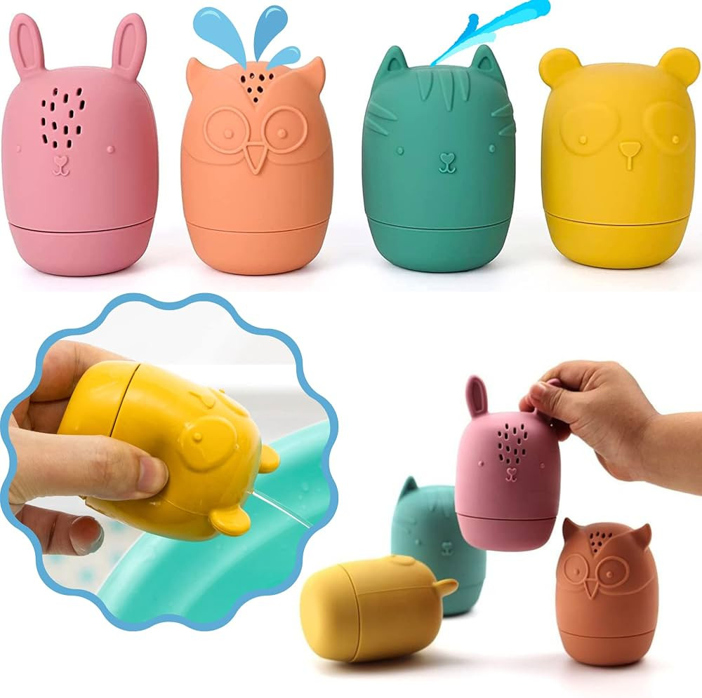 Bumble Bear Mold Free Silicone Bath Toys, Baby Bath Toys 6-12 Months, Toddlers 1-3, Non Toxic Inf... | Amazon (US)