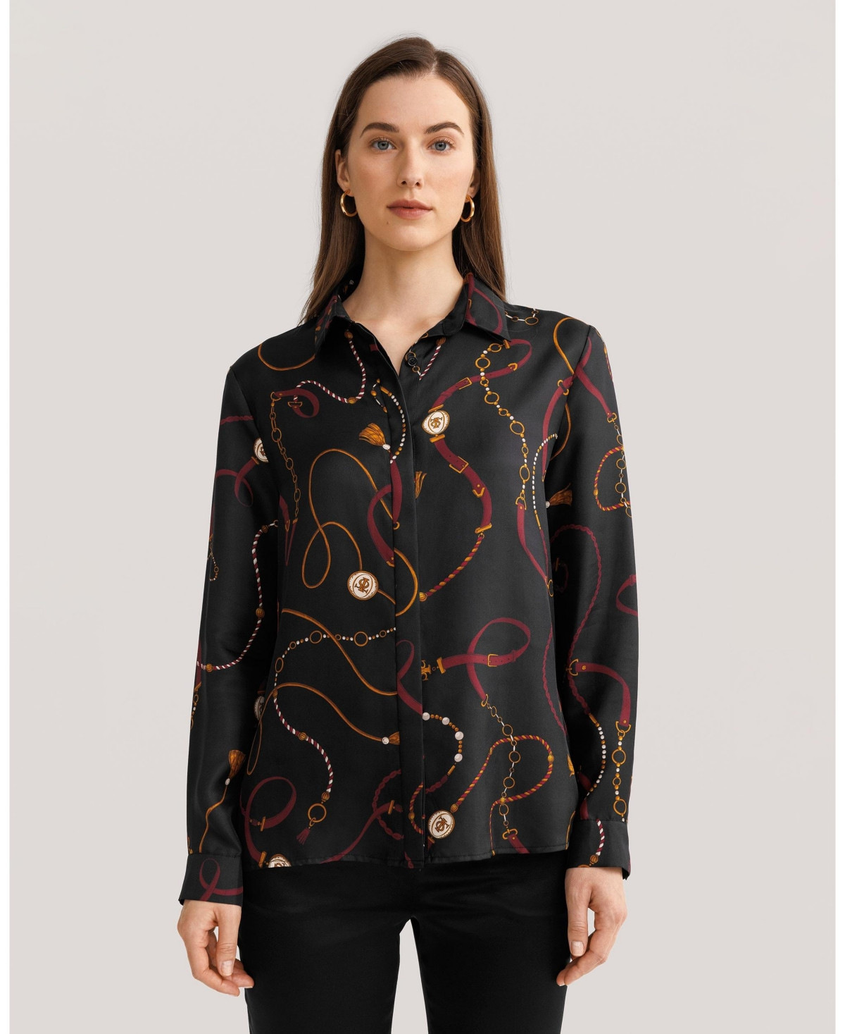 Lilysilk Women's Louisville Print Silk Shirt - Louisville print | Macy's