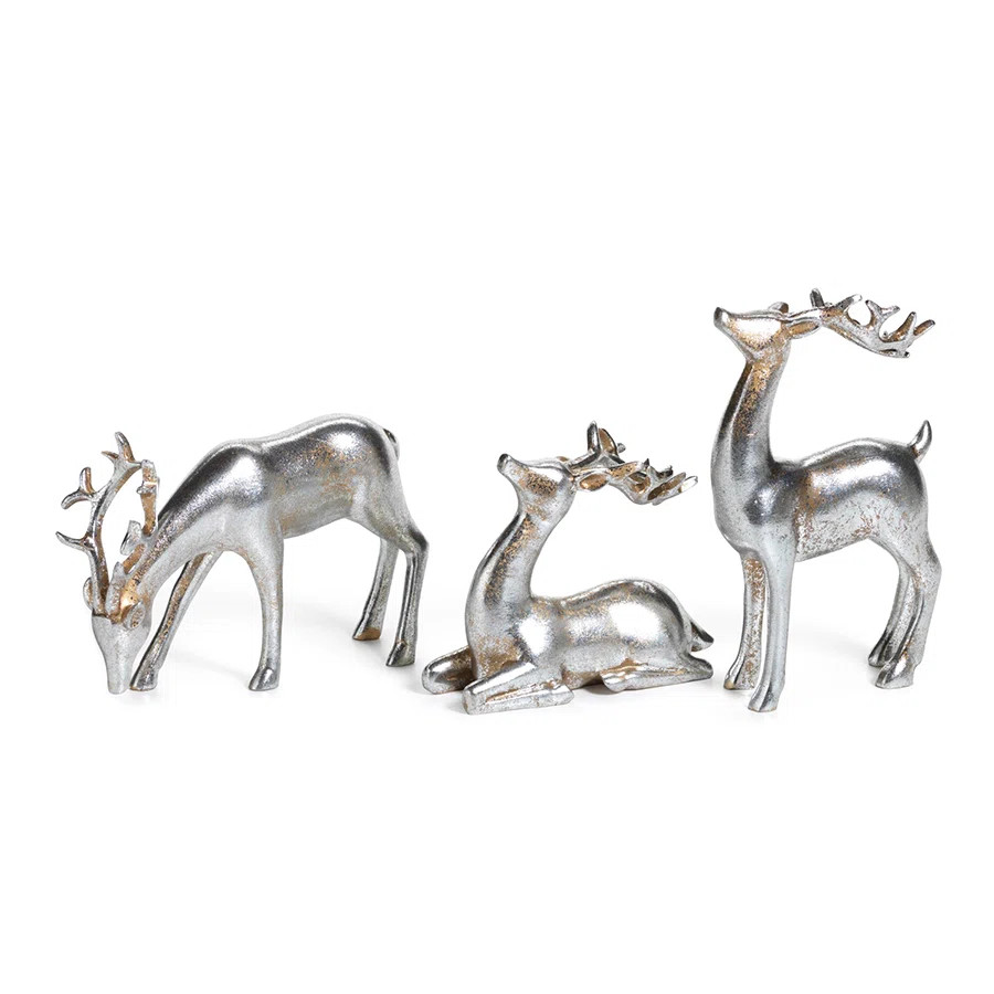 Reindeer Christmas Figurine Holiday Decor Set (Set of 6) | Wayfair North America