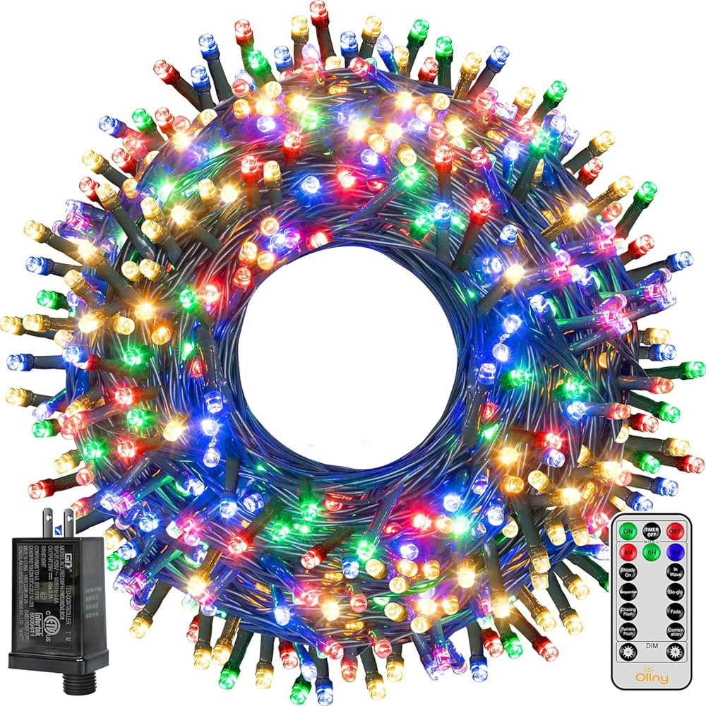 Ollny Christmas Lights 400LED 132FT, Plug-in Outside Tree Lights with Timer and 8 Modes, Remote C... | Amazon (US)