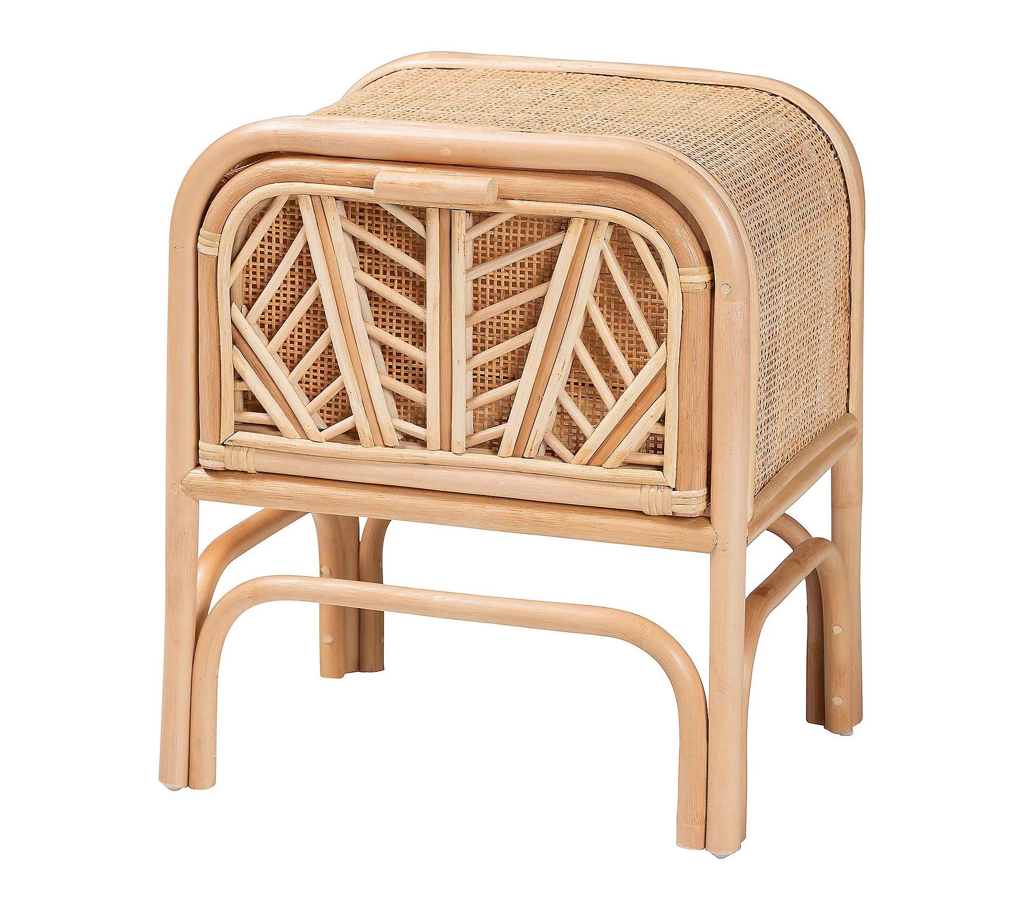 bali & pari Carabella Natural Rattan 1-Drawer N ightstand | QVC