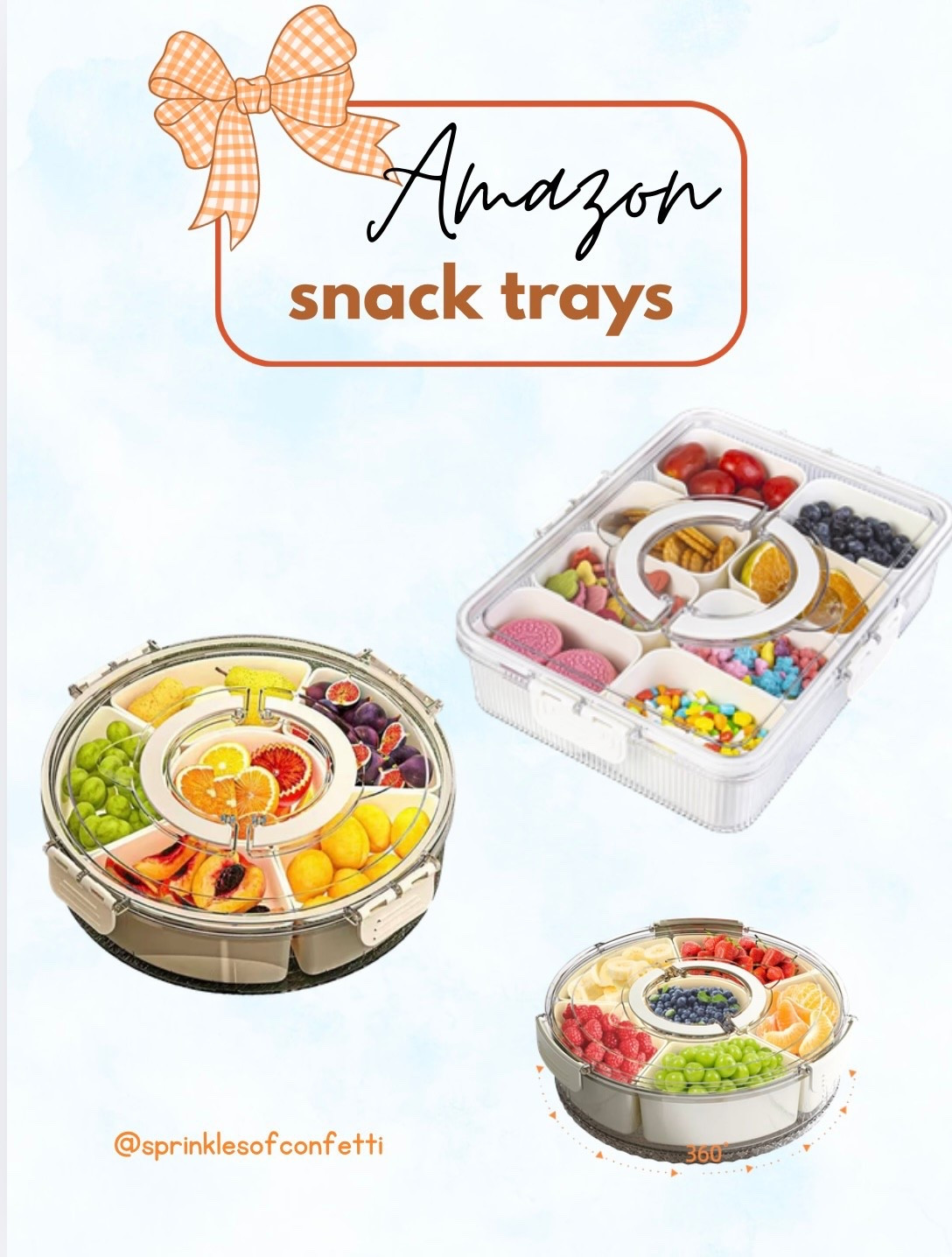 Snack trays from Amazon! Great for family trips or kids sports! 

#LTKvlog #LTKTravel #LTKmomlife