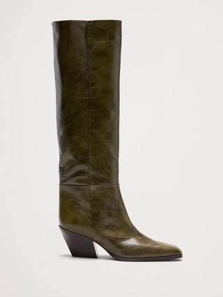 Italian Leather Knee-High Boot | Banana Republic (US)