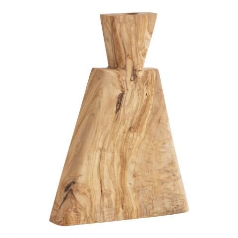 CRAFT Pyramid Olive Wood Vase | World Market