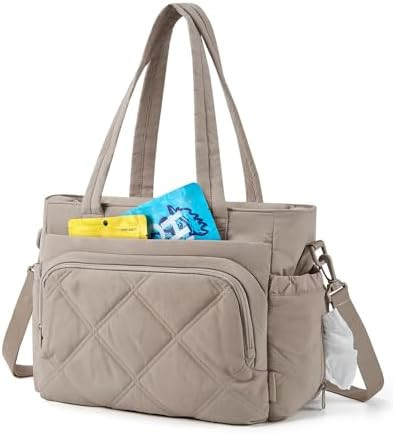 BAGSMART Lunch Bag Women Large Lunch Box Insulated Tote Bag with Multi-Pockets Quilted Puffy Tote... | Amazon (US)