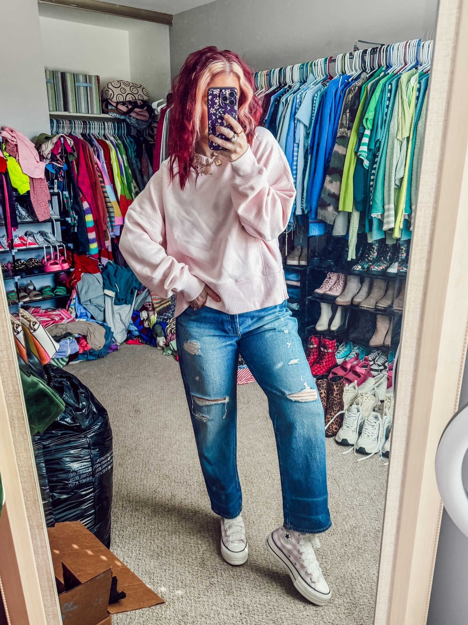 Sweater - small - aerie 
Jeans - 8 - target 
Shoes - converse 
Necklace - target 

#LTKSpringSale #LTKootd #LTKSeasonal