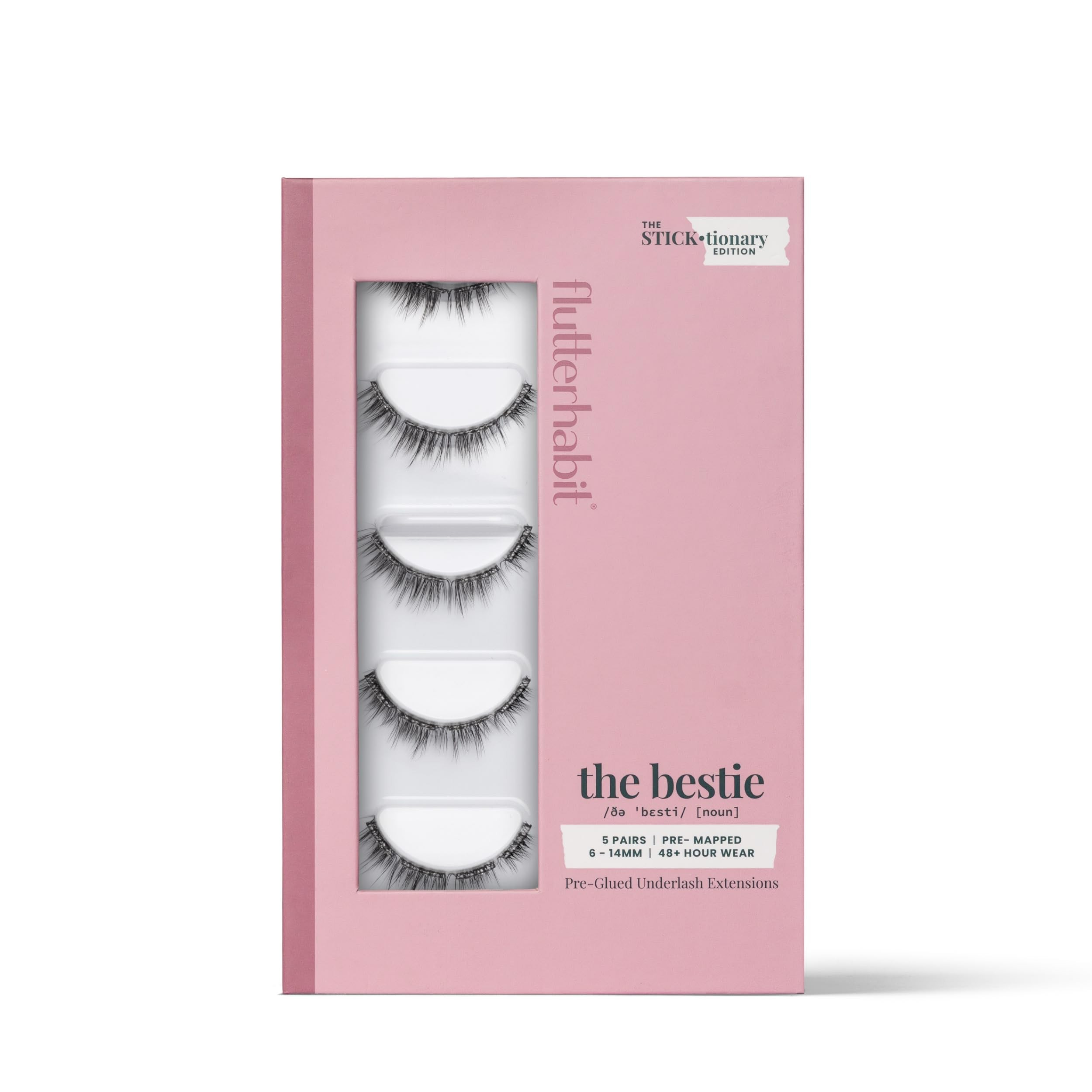 FlutterHabit STICKtionary Bestie (1.0) Self Adhesive Eyelashes Kit, Pre Glued Underlash Strips fo... | Amazon (US)