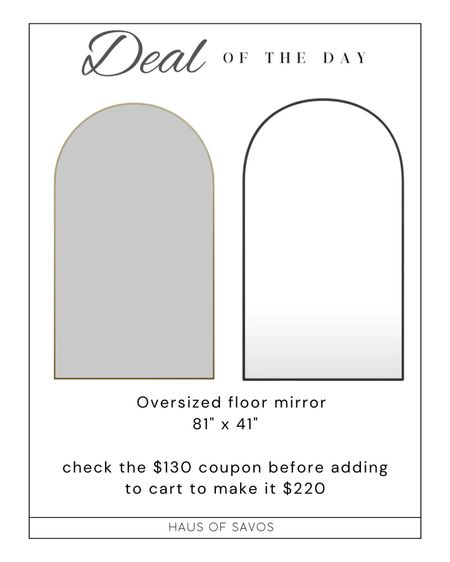 Oversized floor mirror

Grab this while it’s this price!! Vendors will usually make prices low to get people to buy it, and then they will raise prices once good reviews start rolling in. 

Bedroom, living room, home decor 

#LTKSaleAlert #LTKHome #LTKStyleTip