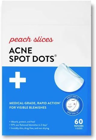 Peach Slices | Acne Spot Dots | Hydrocolloid Acne Patches | For Zits, Blemishes, & Breakouts | Ve... | Amazon (US)