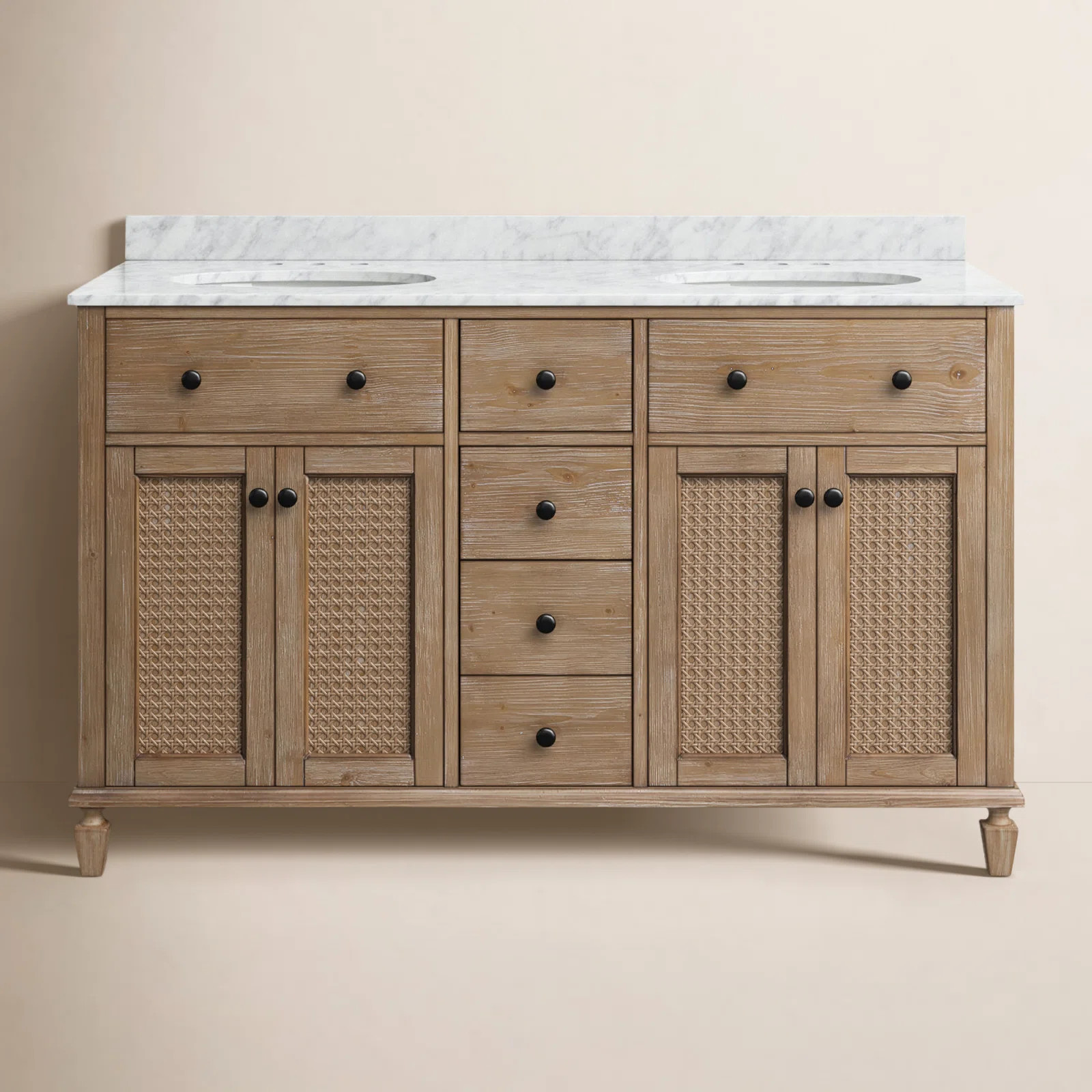 Berkely 55'' Double Bathroom Vanity with Marble Top | Wayfair North America