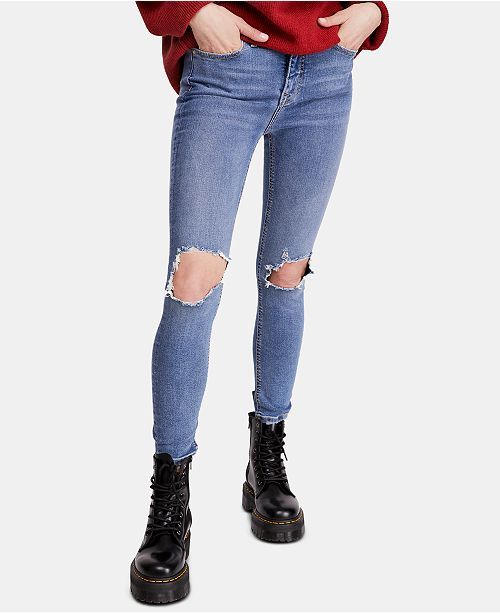 Free People High Rise Busted Skinny Jeans & Reviews - Jeans - Women - Macy's | Macys (US)