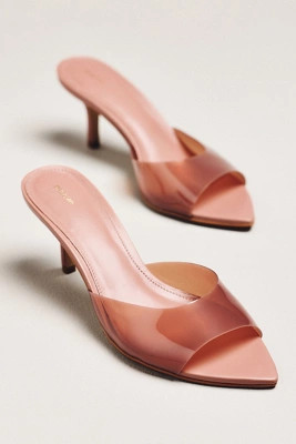 Maeve PVC Pointed-Toe Mule Heels | Anthropologie (US)
