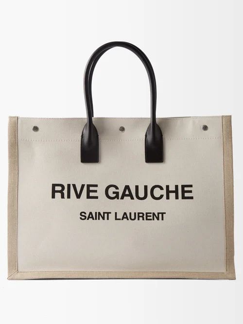 Saint Laurent - Rive Gauche Canvas Tote Bag - Womens - Natural 9501 | Matches (US)