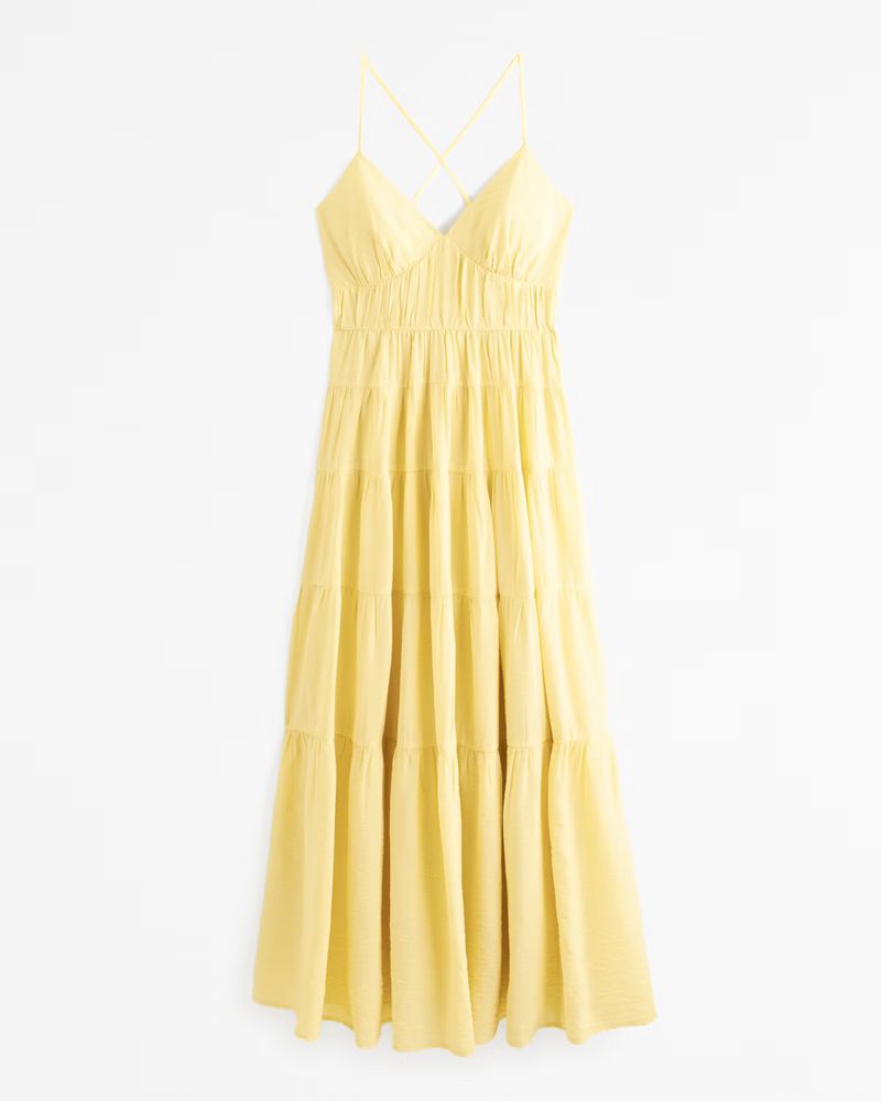 Women's Flowy Tiered Maxi Dress | Women's New Arrivals | Abercrombie.com | Abercrombie & Fitch (UK)