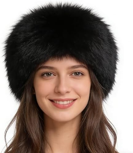 Ghazni Faux Fur Fuzzy Winter Hats for Women, Warm Furry Black Bucket Hats for Men Woman, Soft Coz... | Amazon (US)