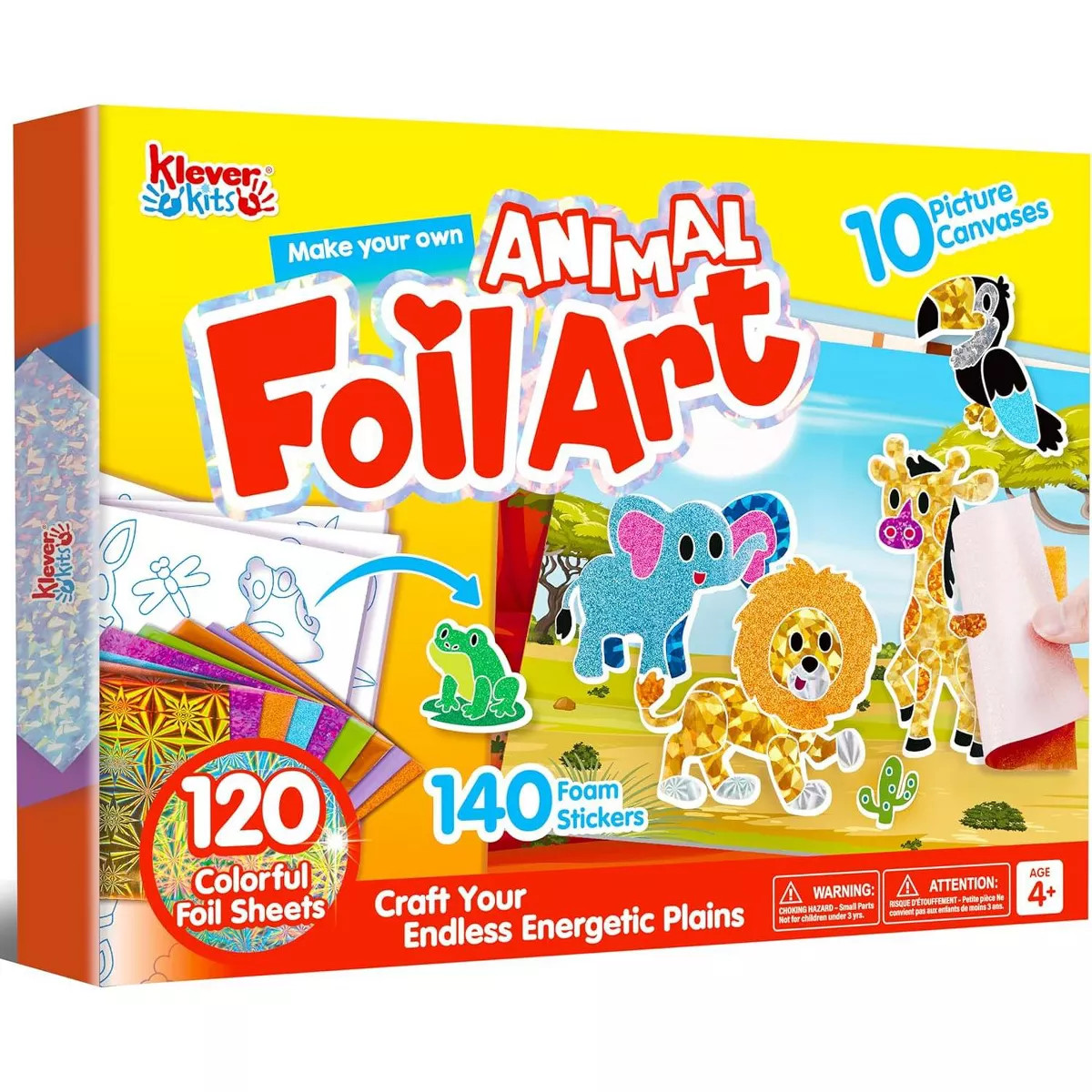 Klever Kits Foil Art Kit for Kids - Arts & Crafts Supplies, Animal Foil Foam Stickers, Birthday C... | Target