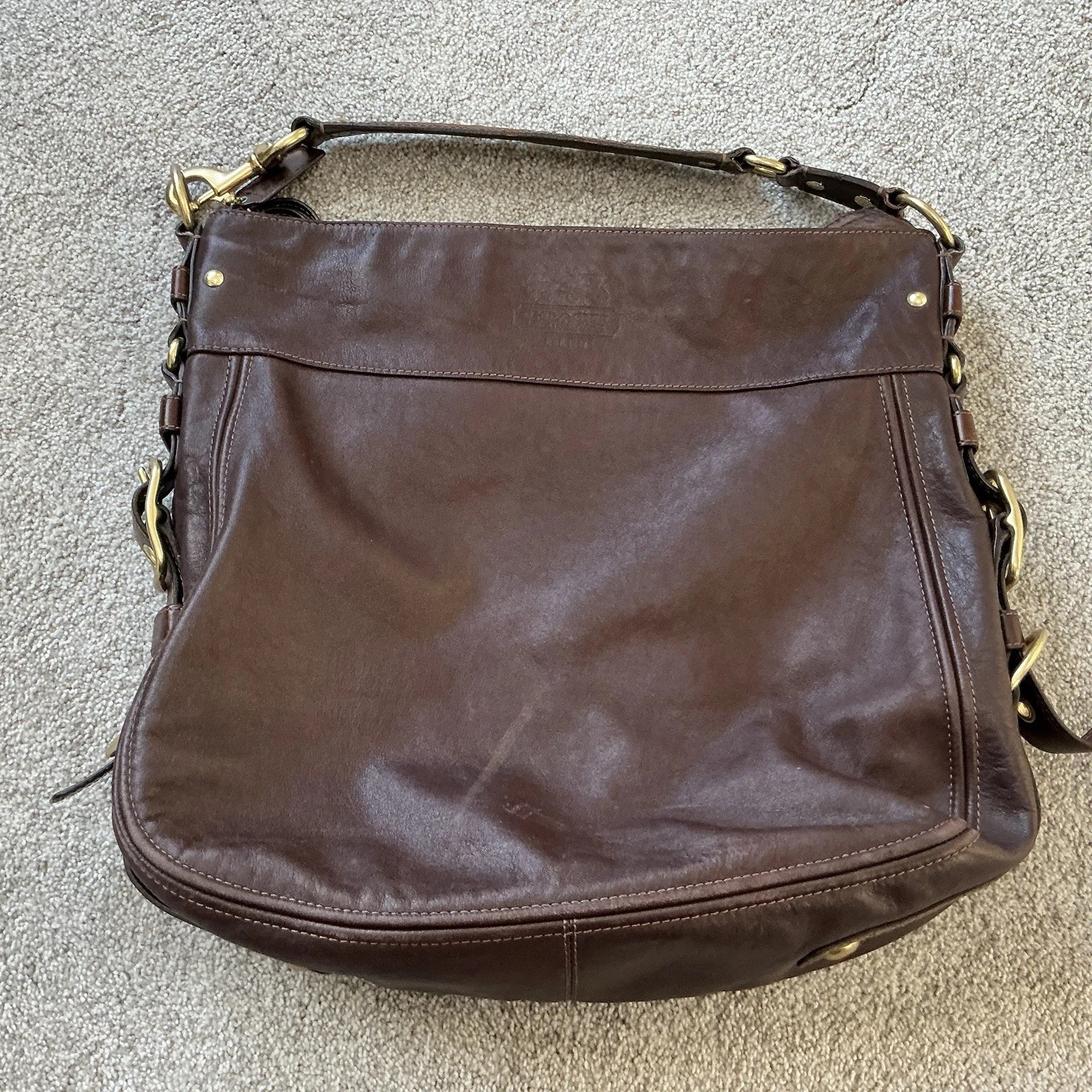 Vintage Coach Zoe Hobo Bag Purse 12664 Brown Leather Large Shoulder Bag | eBay US