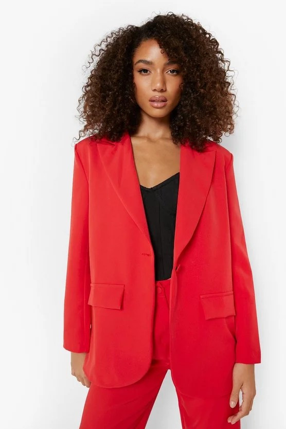 Single Button Front Oversized Blazer | Boohoo.com (US & CA)